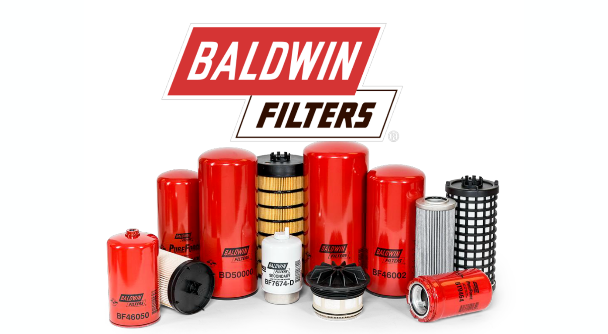 Baldwin Filters for Engine and Mobile Filtration, Mining & Construction, Standby Generators, Farming, Trucking, Marine